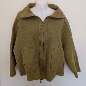 Toni T Wool Zipper Cardigan 2x Green